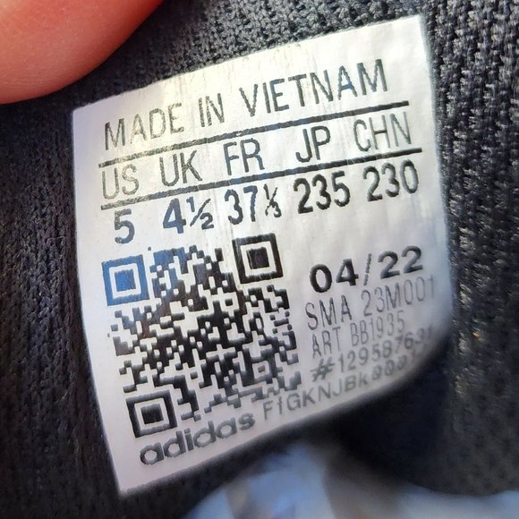 Adidas Black/White Cross Training Sneakers Size 5 - Picture 12 of 15